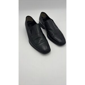 Monte Rosso Mens Dress Loafers Black Leather Slip On Apron Toe Shoes‎ Size 8.5